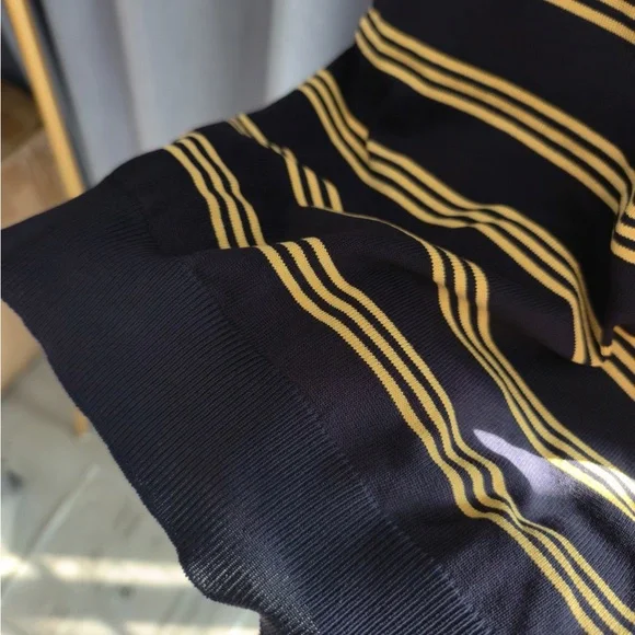 Miu Miu Polo Shirt Blue Yellow Contrast Logo Chic - Picture 4 of 5